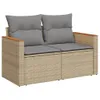 Modulares 9-tlg. Garten-Sofaset, Poly Rattan Beige, Produktbild-Vorschau 3