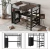 A loft bed with a desk and storage is set up in a room with a rug and a plant. Anteprima dell’immagine prodotto