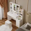 Toaletka kosmetyczna z taboretem I lustrem LED – glamour Podgląd zdjęcia produktu 3