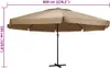 vidaXL Sonnenschirm mit Aluminium-Mast 600 cm Taupe Produktbild-Vorschau 5
