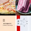 Collage featuring frozen pizza, popsicle, and a freezer thermostat dial with temperature settings. Podgląd zdjęcia produktu