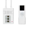 A white motorized projection screen control box and a white remote control are shown against a white background. Produktbild-Vorschau
