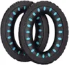 A pair of black headphone ear pads with blue accents. Produktbild-Vorschau