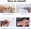 Instructions on how to install something on a wall. Voir les images du produit