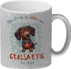 Dackel Glitzer-Kaffeebecher mit Spruch Nie zu klein für Produktbild-Vorschau 1