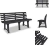 vidaXL Gartenbank 145,5 cm Kunststoff Anthrazit -  Produktbild-Vorschau 1