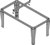 An illustration showing the assembly of a table frame. Produktbild-Vorschau
