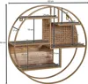 WOHNLING Wandregal Holz Metall 62 cm Hängeregal Rund Regal Produktbild-Vorschau 4