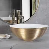 Rea Aufsatzwaschbecken Stella Round Brush Gold White Produktbild-Vorschau 1