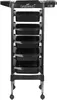 A black salon trolley with multiple drawers is shown against a white background. Produktbild-Vorschau