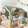 Nebesá na domčekovú posteľ 67x270 cm eukalyptové so zlatou Náhľad obrázku produktu 5