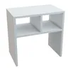 A white, modern side table with two open storage compartments. Anteprima dell’immagine prodotto