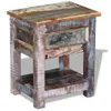 vidaXL Table d'appoint avec 1 tiroir Vieux bois massif Voir les images du produit 1