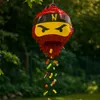 Relaxdays Pinata Ninja, mit Stab & Maske, Partypinata Produktbild-Vorschau 2