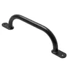 A black metal handle with mounting plates on a white background. Anteprima dell’immagine prodotto