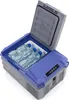 An open portable cooler with several water bottles inside, shown on a white background. Produktbild-Vorschau