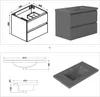80 cm Badmöbel-Set Unterschrank mit Dunkelgrau Mineralguss Produktbild-Vorschau 7