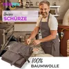 EllaTex Schürze Kochschürze Latzschürze 100% Baumwolle Produktbild-Vorschau 2