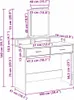 vidaXL Make-up tafel, wit, 100 x 41 x 140 cm, houtvezel Productafbeelding-voorbeeld 8