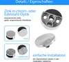 Product details and installation information for mirror/glass holders. Produktbild-Vorschau