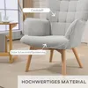 HOMCOM křeslo s podnožkou, relaxační křeslo, čalouněné Náhled obrázku produktu 4
