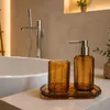 3-teiliges Badaccessoires Set aus Glas, Seifenspender mit Produktbild-Vorschau 9