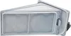 A close-up, side view of a gray and white lint filter for a washing machine or dryer. Voir les images du produit
