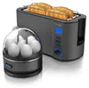 A toaster and an egg cooker displayed together against a white background. Produktbild-Vorschau