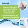 A marketing image showing a jug of demineralized water and an iron, with text highlighting its uses in household appliances. Produktbild-Vorschau