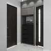 A modern entryway with a shoe cabinet and two doors. Produktbild-Vorschau