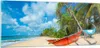 Bilder auf glas - Golf Ozean Palme Boot - 100x40cm - Produktbild-Vorschau 1