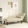 vidaXL Chaiselongue mit Kissen Creme Stoff Produktbild-Vorschau 2
