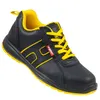 A single black and yellow work shoe is shown against a white background. Produktbild-Vorschau
