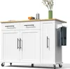 Isola da cucina Sweiko con ante a ribalta, carrello Anteprima dell’immagine prodotto 2