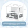 A diagram of a house-shaped children's bed with dimensions and specifications. Anteprima dell’immagine prodotto