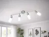 Deckenstrahler 4 flammig Silber Opal Glasschirme weiß, 60cm Produktbild-Vorschau 2