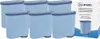 A set of six water filter cartridges with a box of the product in the background. Produktbild-Vorschau