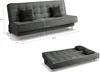 xonox.home Bono Schlafsofa 3 Sitzer grau B/H/T: 199x91x91cm Produktbild-Vorschau 7