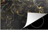 KitchenYeah© Herdabdeckplatte Marmor - Textur - Grau - Gold Produktbild-Vorschau 1