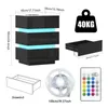 LED Nachttisch mit Steckdose & USB, Hochglanz mit 3 Produktbild-Vorschau 2