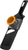 A close-up studio shot of a black and orange vegetable slicer against a white background. Produktbild-Vorschau