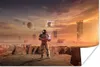 MuchoWow® Poster Ein Astronaut auf dem Mars 120x80 cm - Produktbild-Vorschau 1