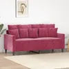 The Living Store 2-Sitzer-Sofa Weinrot 140 cm Samt Produktbild-Vorschau 2