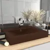vidaXL Lavabo con foro per rubinetto opaco marrone scuro Anteprima dell’immagine prodotto 7