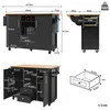 Diagrams and measurements of a kitchen cart. Produktbild-Vorschau