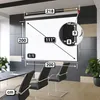 A projection screen in a modern conference room with chairs. Produktbild-Vorschau
