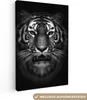 MuchoWow® - Leinwandbilder - Tiger - Tiere - Schwarz - Weiß Produktbild-Vorschau 1