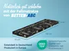 A folded mattress is shown with dimensions and branding. Produktbild-Vorschau