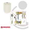 A product image showing a white cylindrical component and a detailed diagram of plumbing parts. Produktbild-Vorschau