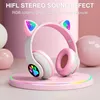 Kinder Mädchen Katzenohr Kopfhörer Over Ear mit LED licht Produktbild-Vorschau 3